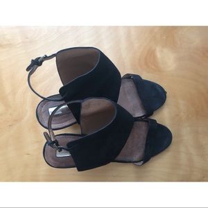 Black suede Halogen Wedges Size 11